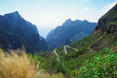 View of mountains in tenerife, canary islands