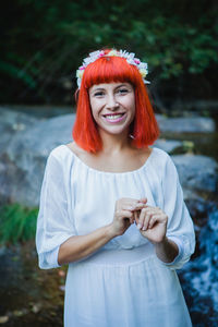 Portrait of smiling young woman