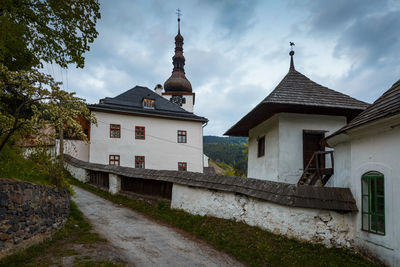 Church in the mining village of spania dolina in northern slovakia.