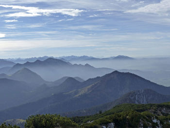 Mountain view from benediktenwand mountain, bavaria, germany