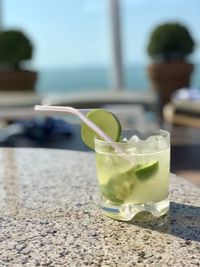 Close-up of drink on table