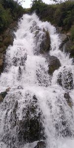 Water flowing through rocks