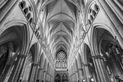 View of the inside of truro cathedral in cornwall.