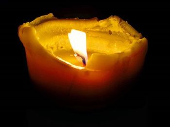 Close-up of burning candle