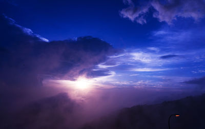 Low angle view of sky at sunset