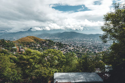 Scenic view of townscape against sky