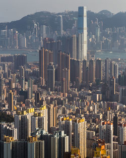 Aerial view of buildings in city