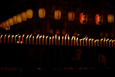 View of illuminated lights at night
