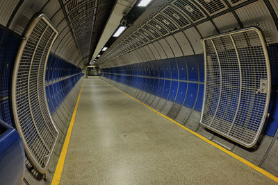 Illuminated subway station