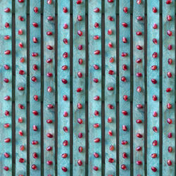 Seamless textured background. red pomegranate seeds on a turquoise board. 4 fragments in one.