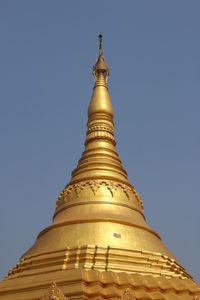 Low angle view of pagoda against clear sky