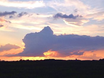 Silhouette landscape at sunset