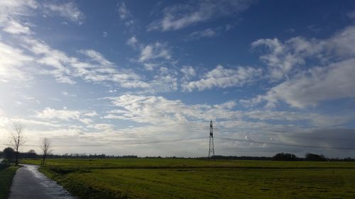 Scenic view of field against sky