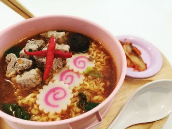 Close-up of food in bowl on table