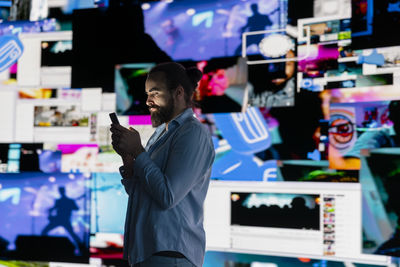 Man using mobile phone