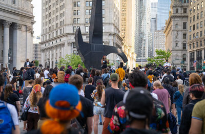 Group of people on city street