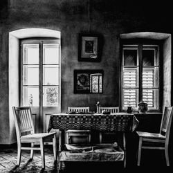 Empty chairs and tables