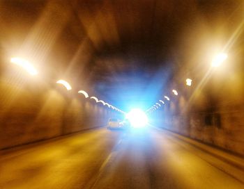 Road passing through tunnel