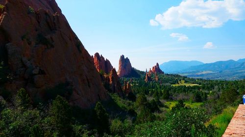 Scenic view of mountains and green landscape