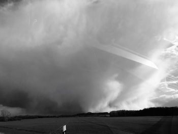 Storm clouds over land