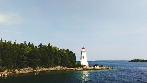 Lighthouse in sea
