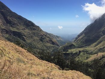 Scenic view of mountains against sky