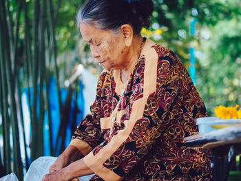 Young woman looking away