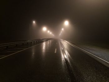 Empty road at night