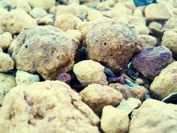 Close-up of stones on pebbles