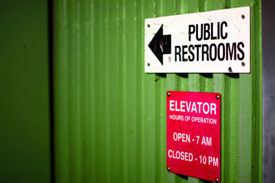 Close-up of signboard