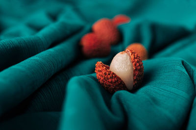 Close-up of heart shape on table