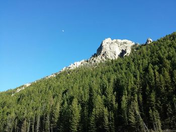 Low angle view of mountain against clear sky