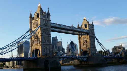 Low angle view of suspension bridge