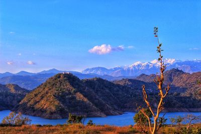 Scenic view of mountains against sky