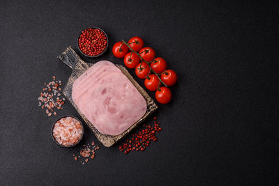 High angle view of food on table
