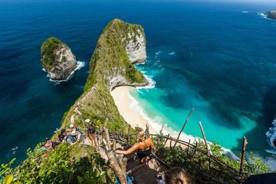 Aerial view of beach and sea