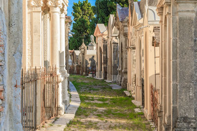 Footpath amidst buildings