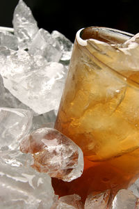 Close-up of ice cubes