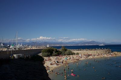 Panoramic view of beach against sky in city