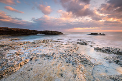 Evening seascape taken on atherina beach near goudouras village, crete