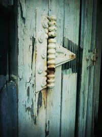 Close-up of old wooden door