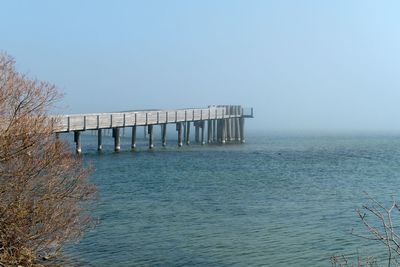 Wooden bridge over the lake