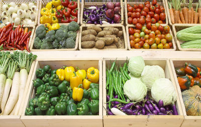 Various fruits in market stall