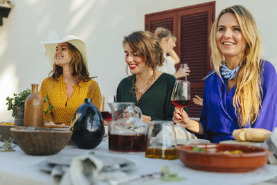 Female friends having meal