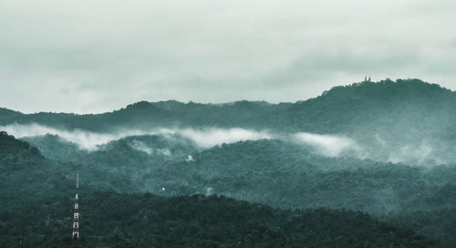 View of mountain against cloudy sky