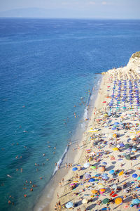 High angle view of beach against sky