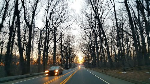 Country road at sunset