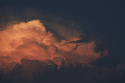 Low angle view of dramatic sky during sunset