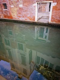Reflection of building in water