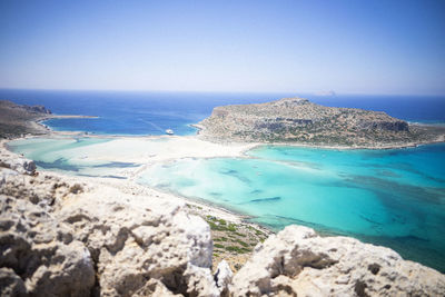 Scenic view of a greek lagoon with turquoise water